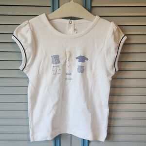 Jacadi Paris White & Blue Top